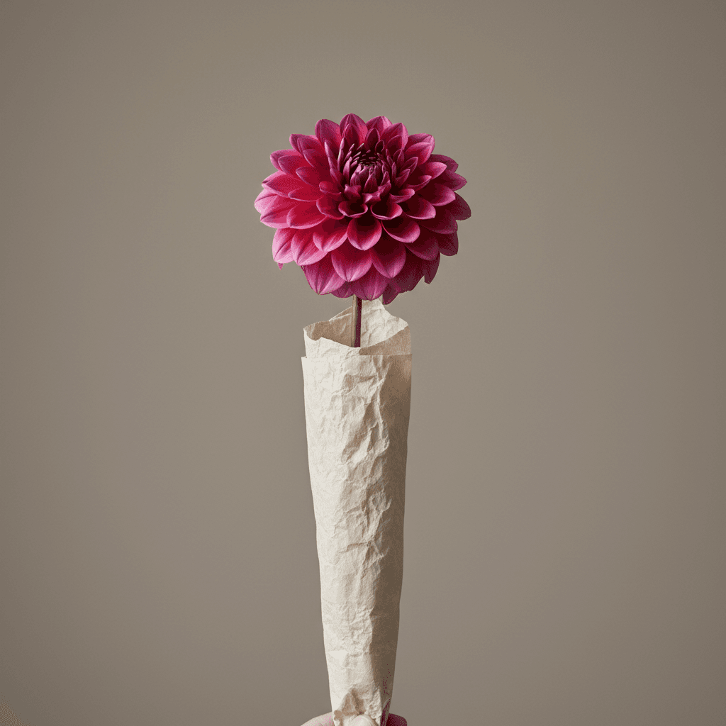 Single stem wrapped in paper