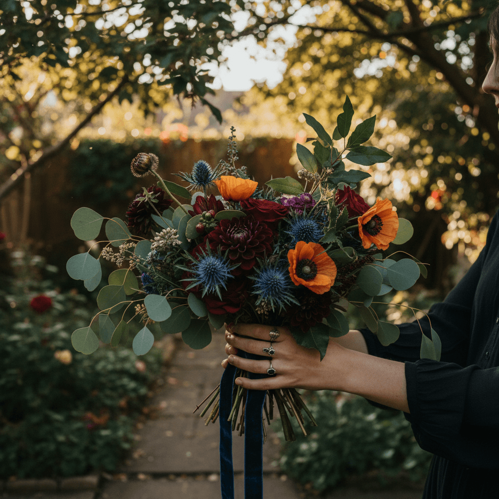 Loose garden-style bunch in hands
