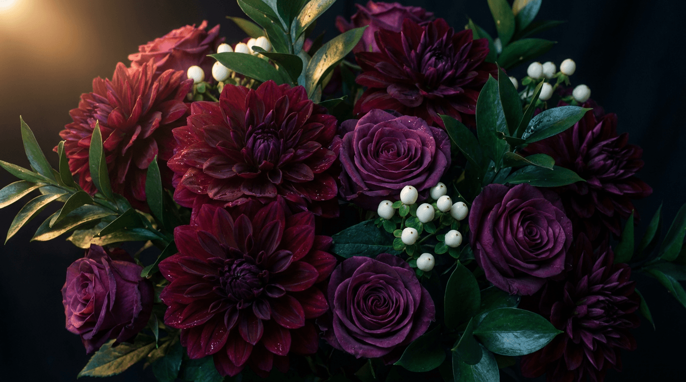 Close-up of a single white ranunculus bloom against a dark background